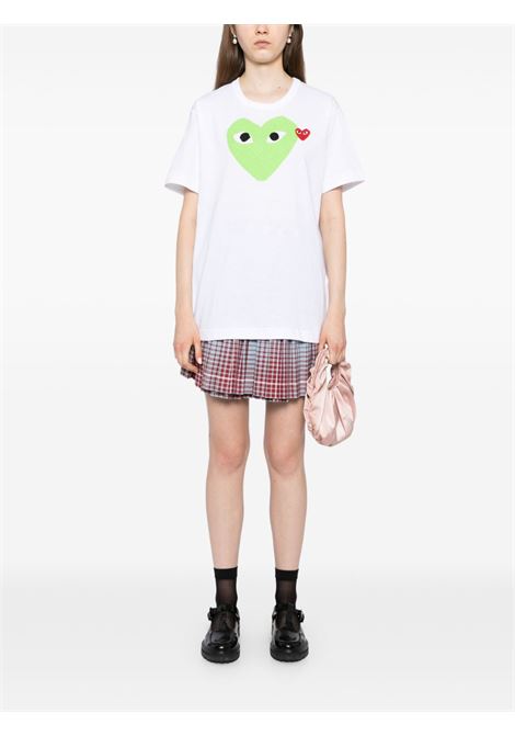 t-shirt red emblem knit unisex bianca COMME DES GARÇONS PLAY | AX-T106-0513